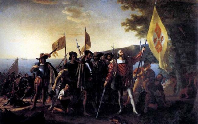 John Vanderlyn Columbus Landing at Guanahani, 1492 oil painting picture